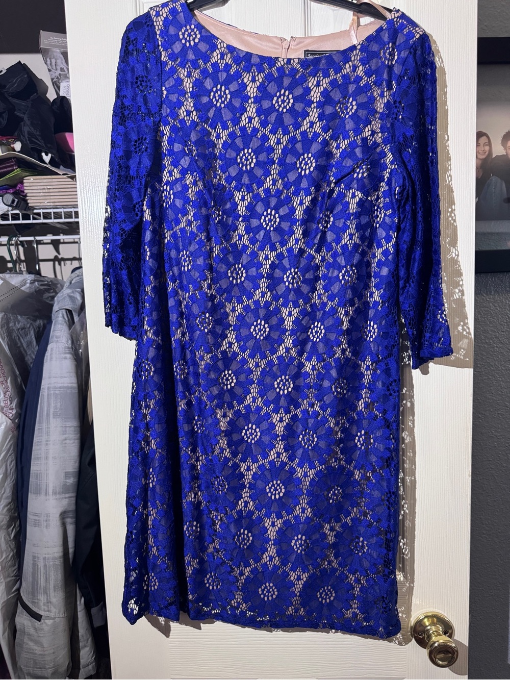 Jessica Howard Royal Blue Floral Lace Midi Dress